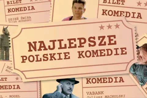 Najlepsze polskie komedie na biletach kinowych: Dzień Świra, Vabank, Kogel-Mogel.