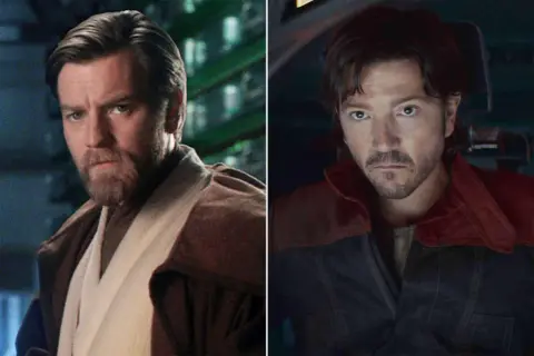 Ewan McGregor jako Obi-Wan Kenobi i Diego Luna jako Cassian Andor. Gwiazdy filmów, seriali i programów.