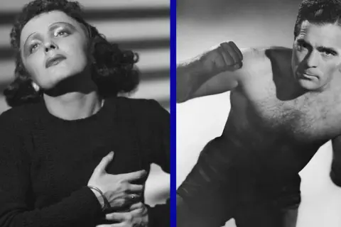 Wykonawczyni piosenki "Milord", Edith Piaf, obok boksera.