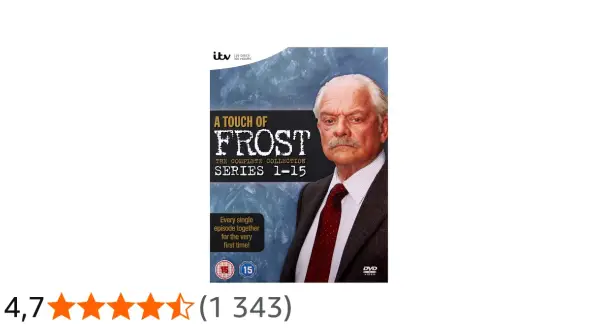 Kolekcja DVD serialu "A Touch of Frost" z Davidem Jasonem. Cała seria 1-15, 29 płyt, 66 godzin.