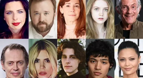 Skład obsady serialu "Wednesday": Emma Myers, Gwendoline Christie, Jenna Ortega, Catherine Zeta-Jones, Luis Guzmán, Riki Lindhome, Hunter Doohan, Percy Hynes White, Joy Sunday, Christina Ricci.