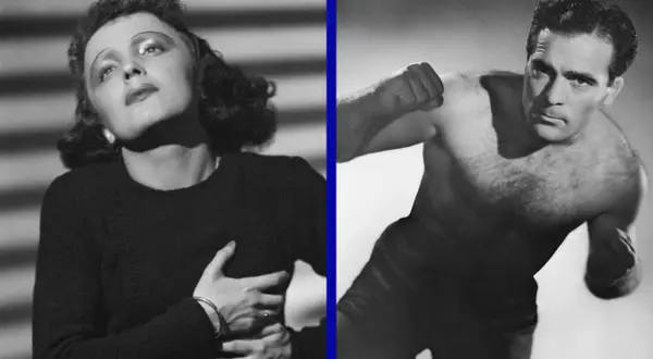 Wykonawczyni piosenki "Milord", Edith Piaf, obok boksera.