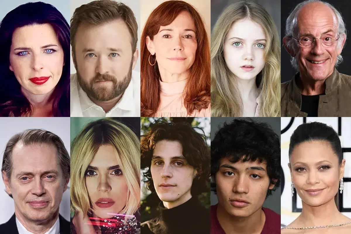 Skład obsady serialu "Wednesday": Emma Myers, Gwendoline Christie, Jenna Ortega, Catherine Zeta-Jones, Luis Guzmán, Riki Lindhome, Hunter Doohan, Percy Hynes White, Joy Sunday, Christina Ricci.