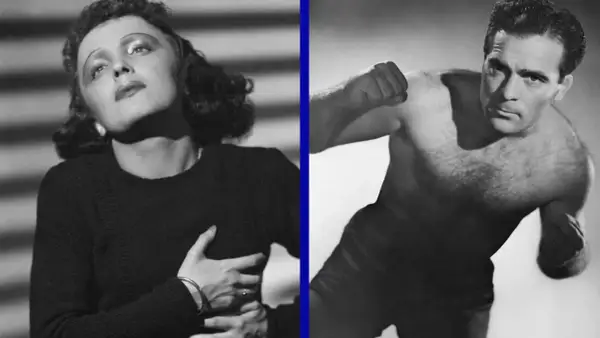 Wykonawczyni piosenki "Milord", Edith Piaf, obok boksera.